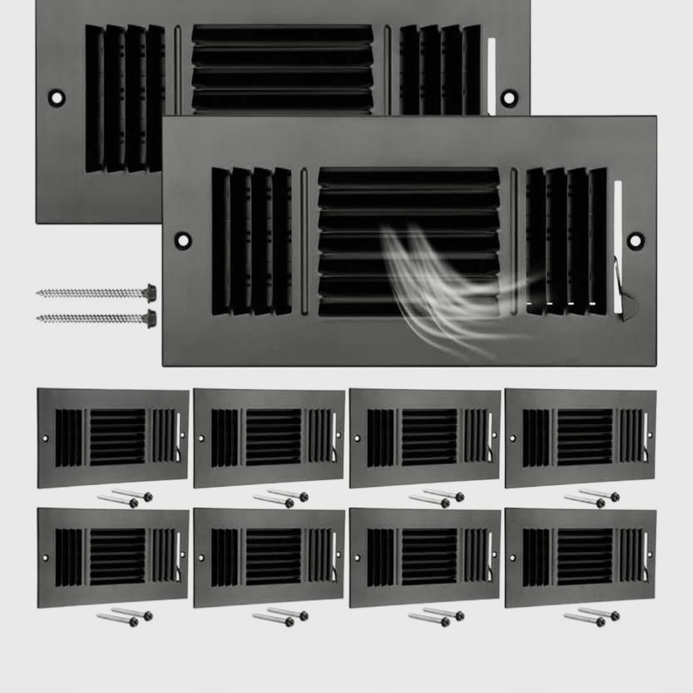 Vent cover set of 2 gray new metal change direction of air flow for ceiling wall